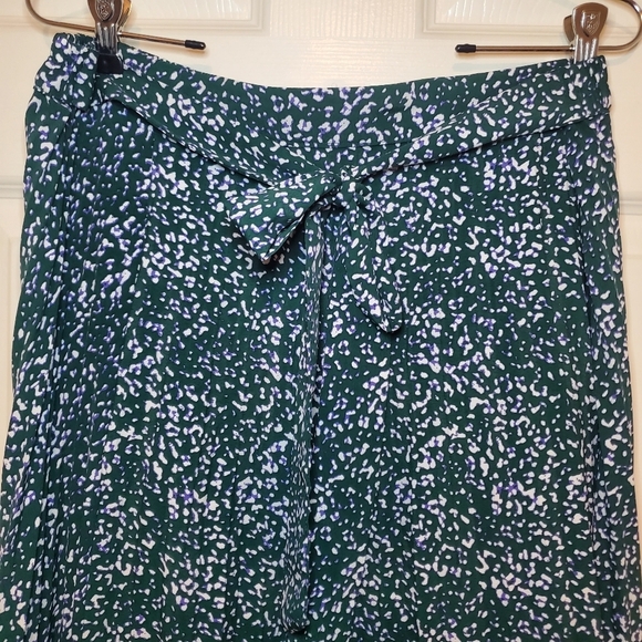 Skies Are Blue Saige Pleated Midi Skirt Green Dot Pull On Elastic Waist XL - Picture 5 of 13